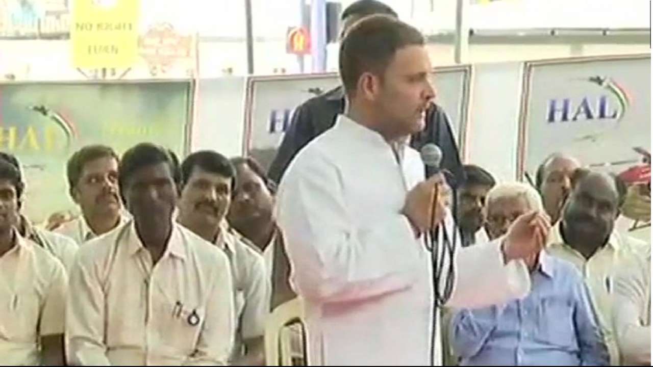 “India owes debt to you”  Rahul Gandhi reached  to   HAL employees