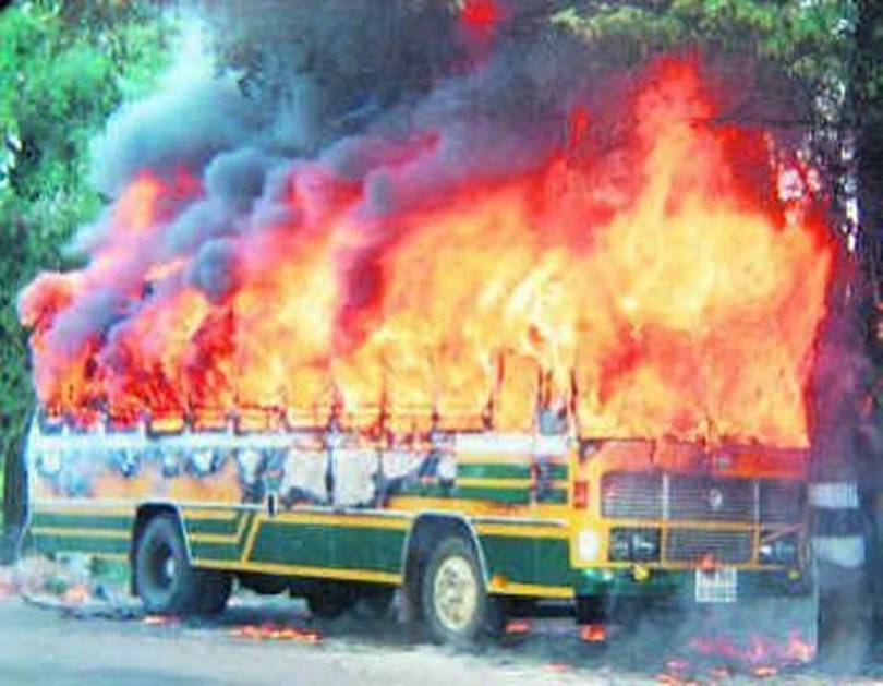 burning bus dharmapurijpg