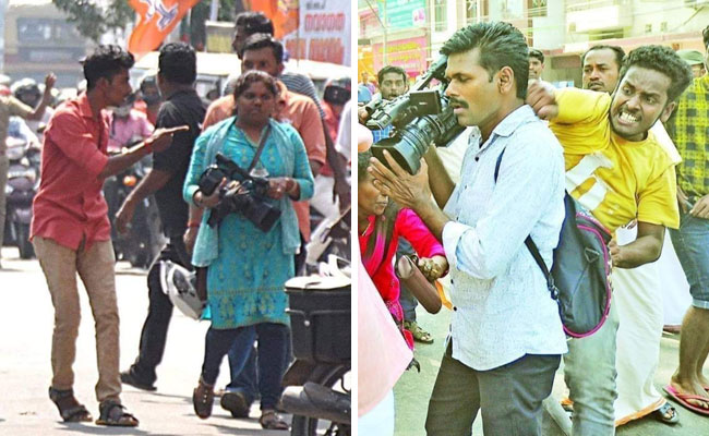 Hindutva fringe groups invoke violence attack press , use country bombs : Sabarimala Row
