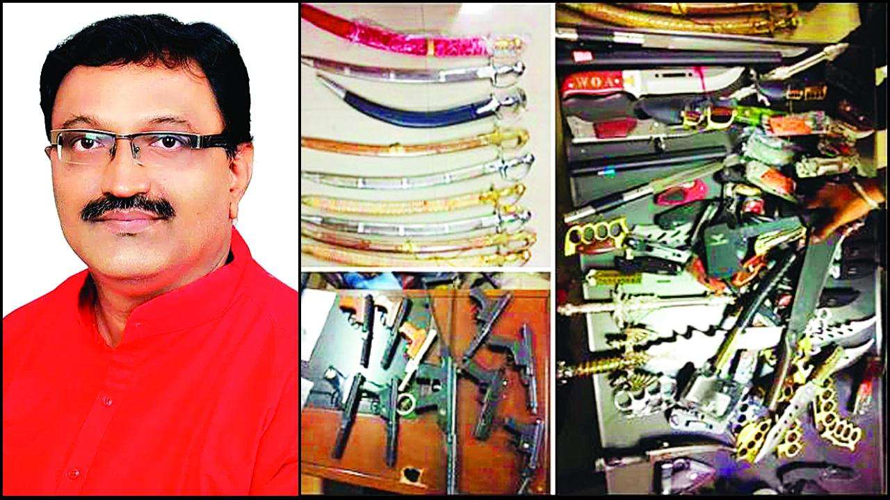 BJP functionary  Dombivli businessman arrested  for possession of  170 weapons Shocks neighbours