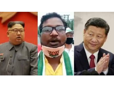BJPians  with boycott China slogan  but burned  North Korea Kim Un Effigies