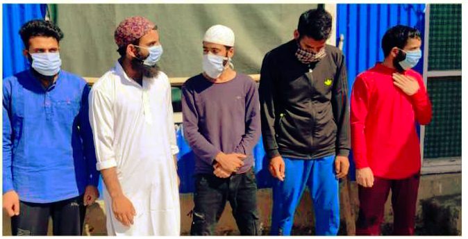 JK Police claimed they arrested  ISJK five militants in Bandipora North Kashmir