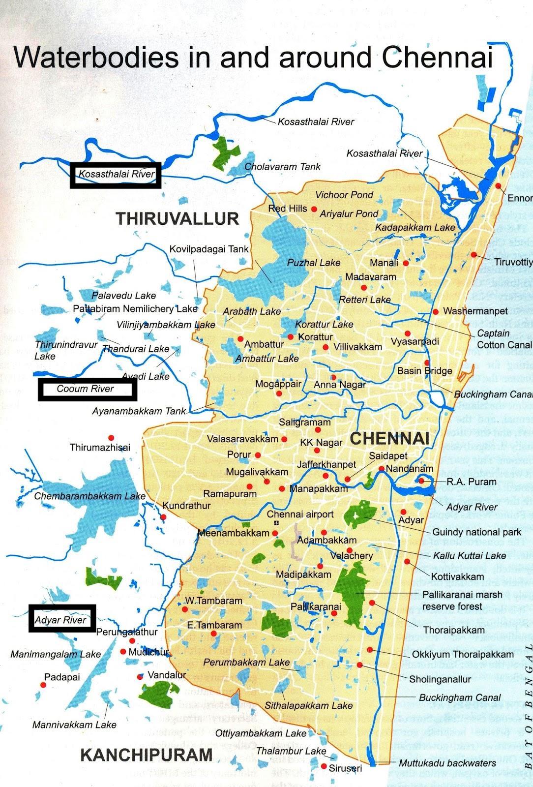 water bodies in chennai splco