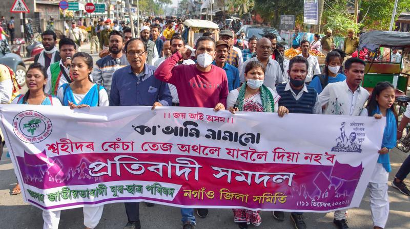 Assam resumes  Anti CAA protest  upset ruling BJP benches
