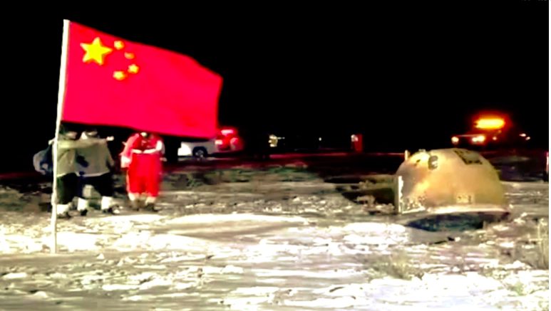 China’s Chang’e-5 return from Moon  successfully touched down on Earth