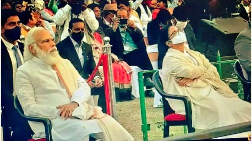 Religious slogans made Mamata goes silent mode while Modi watch helpless