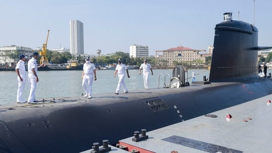 INDIAN  NAVY  COMMISSIONED Scorpene-class submarine INS Vela in MUMBAI