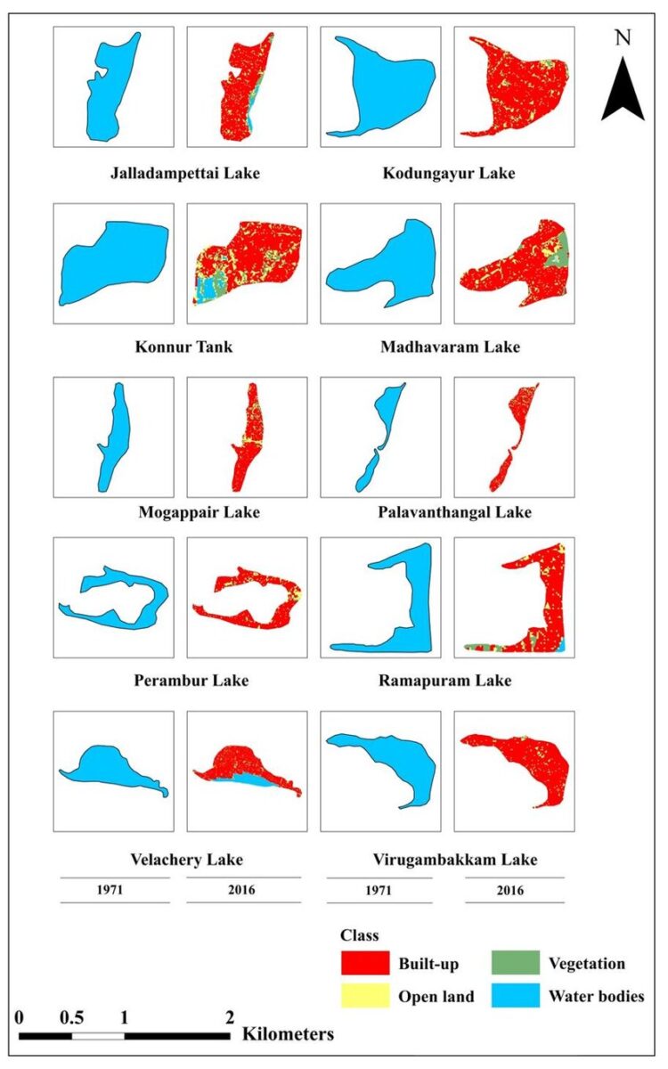 Past and present situation of water bodies in Chennai India