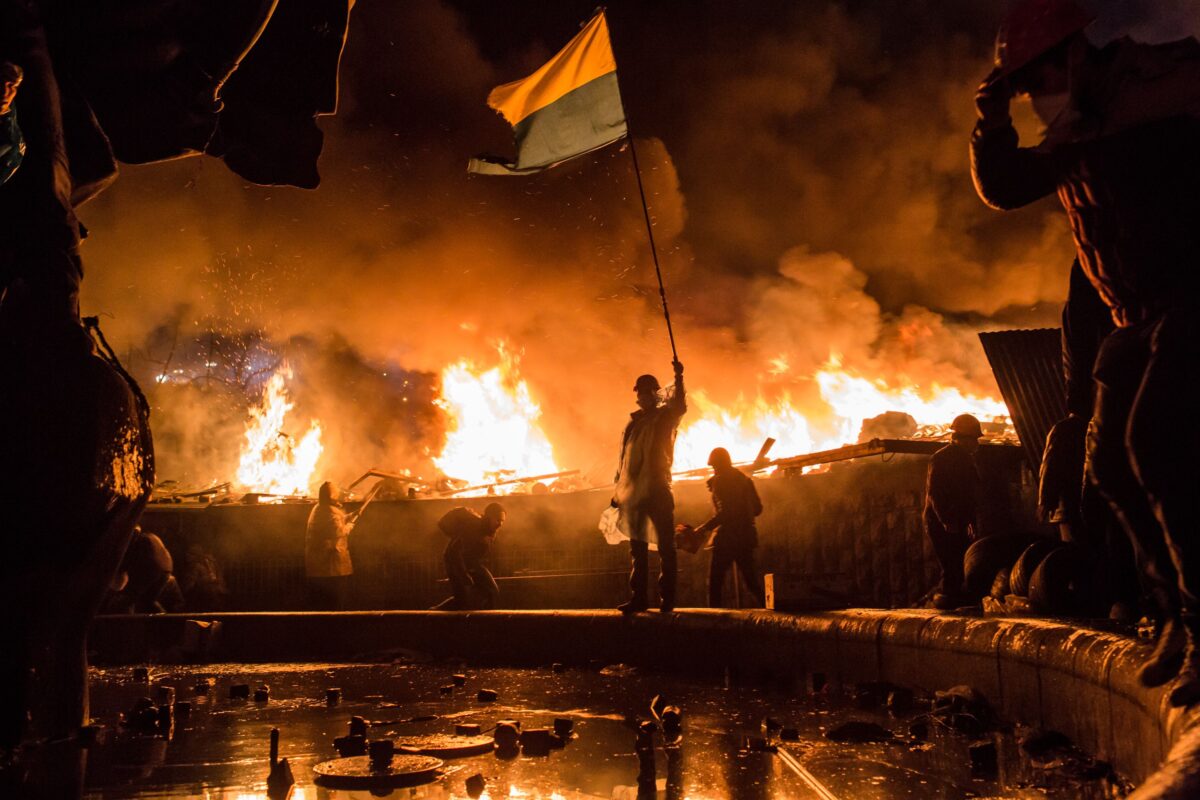 splco ukraine flag fire