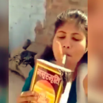 Young girl burn Manusmriti using cigarette goes viral